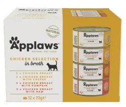 Applaws Nassfutter Katze Adult Multipack in Brühe 12x70 g Geflügel Auswahl