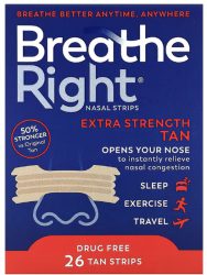 Breathe Right Nasenpflaster Extra Strength Tan 26 Stück