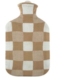 Sänger 2-Liter-Wärmflasche mit Strickbezug karo-beige (1 Stk)