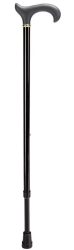 OSSENBERG Metallstock schwarz, 75-96cm, bis 100kg, Derbygriff schwarz (1 Stk)