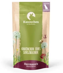Herrmann's Kaninchen mit Reisflocken, Nassfutter für Hunde (150g)