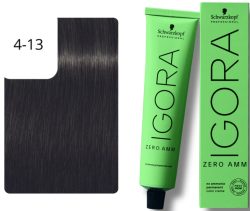 Schwarzkopf Professional Igora Zero Amm 4-13 Medium Brown Cendré Matt 60ml