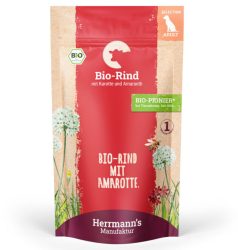 Herrmann's Bio Rind mit Karotten und Amaranth, Nassfutter für Hunde (150g)