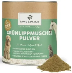 Paws & Patch Grünlippmuschel Pulver für Hunde, Katzen und Pferde (250g)