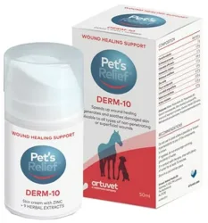 Pet's Relief Derm-10 Wundcreme mit Zinkoxid für Pferde, Hunde und Katzen (50ml)