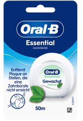 Oral-B - Essentialfloss Zahnseide Minze, Essentialfloss mint gewachst, 50m