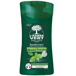 L'ARBRE VERT Ökologisches Duschgel für Männer Frische Minze (260ml)