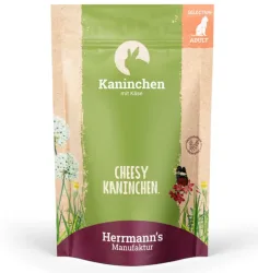 Herrmann's Selection Adult Kaninchen mit Käse, Nassfutter für Katzen (100g)