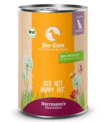 Herrmann's Bio Ente mit Fenchel und Buchweizen, Nassfutter für Hunde (400g)