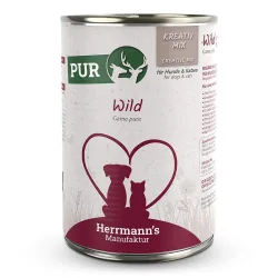 Herrmann's Reinfleisch Bio-Wild, Nassfutter für Hunde (400g)
