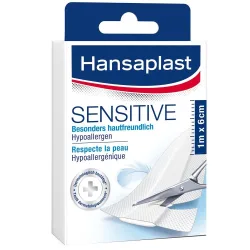Hansaplast Pflaster Sensitive Weiß 1m x 6 cm 10 Stück