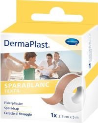 DermaPlast Sparablanc Textil, Clipdose, 5 m x 2.5 cm 25Mmx5M