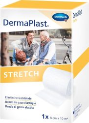 DermaPlast Stretch Gazebinde 8cmx10m weiss (1 Stk)