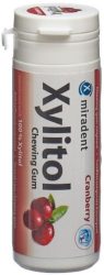 Miradent Xylitol Cranberry Zahnpflegekaugummi, Dose &agrave; 30 Stk.