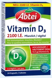 Abtei Vitamin D3, 2100 I.E., pflanzliche Kapseln (24 Stk)