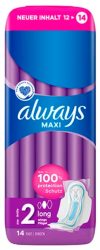 always Maxi Binde Long mit Flügeln (14 Stück)