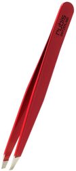 Rubis Pinzette schr&auml;g, Inox, rot