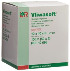 Vliwasoft Schlitzkompressen mit Y-Einschnitt 10x10cm steril (50x2 Stück)