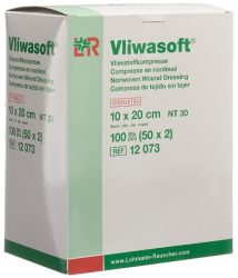 Vliwasoft Vliesstoffkompresse 10x20cm, 6-lagig (50 x 2 Stk)