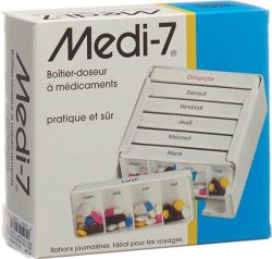 Sahag Medi-7 Medidosierer, 7 Tage, 4 Fächer, weiss, Französisch (1 Stk)