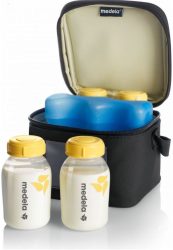 medela Kühltasche mit 4 Milchflaschen (1 Kühlelement)