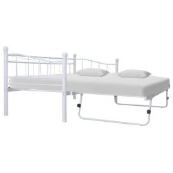 vidaXL Bettgestell Weiß Stahl 180×200/90×200 cm