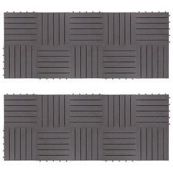 Terrassenfliesen 20 Stk. Grau 30 x 30 cm Massivholz Akazie