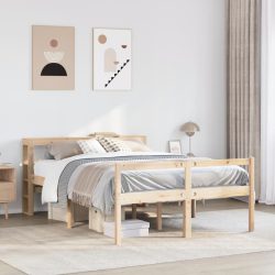 vidaXL Seniorenbett mit Kopfteil 135x190 cm Massivholz Kiefer
