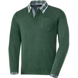 HENSON&HENSON Herren Pullover mit Hemdkragen