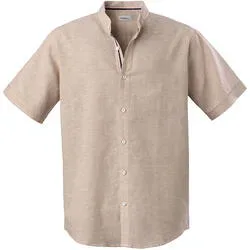 HENSON&HENSON Herren Stehkragenhemd kurzarm
