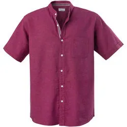 HENSON&HENSON Herren Stehkragenhemd kurzarm