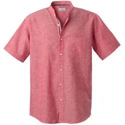 HENSON&HENSON Herren Stehkragenhemd kurzarm