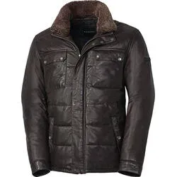 Bugatti Herren Leder-Steppjacke