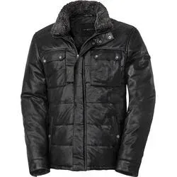 Bugatti Herren Leder-Steppjacke