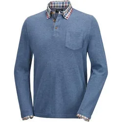 HENSON&HENSON Herren Pullover mit Hemdkragen, feine Strickqualität aus reinem Naturmaterial 