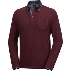 HENSON&HENSON Herren Pullover mit Hemdkragen, feine Strickqualität aus reinem Naturmaterial 