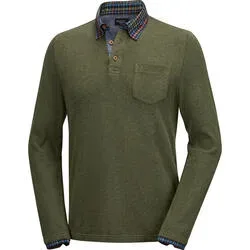 HENSON&HENSON Herren Pullover mit Hemdkragen, feine Strickqualität aus reinem Naturmaterial 