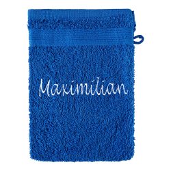 Waschlappen personalisiert mit Namen, 1 Stück, 100% Baumwolle, blau