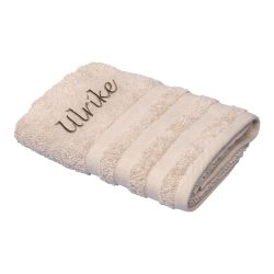 Handtuch personalisiert mit Namen, 50x100 cm,  100% Baumwolle, beige