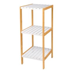 Standregal Bambus Weiß 80x33x34cm