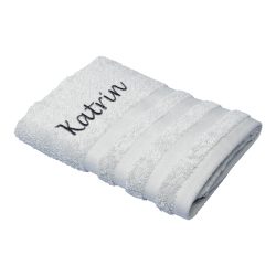 Handtuch personalisiert mit Namen, 50x100 cm,  100% Baumwolle, silber