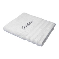Badetuch personalisiert mit Namen, 150x100 cm, 100% Baumwolle, silber