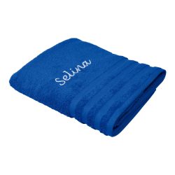 Badetuch personalisiert mit Namen, 150x100 cm, 100% Baumwolle, blau