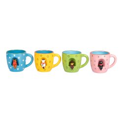 3D-Tassen-Set ?Tiere?, 4 Stück je 380 ml