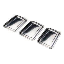 Edelstahl-Wannen-Set, 3 Stück