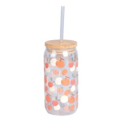 Trinkglas mit Strohhalm & Deckel, 500 ml