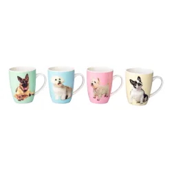 Porzellan-Tassen-Set ?Hunde?, 4 Stück
