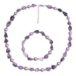 Perlenschmuck-Set ?Amethyst?, 2-teilig