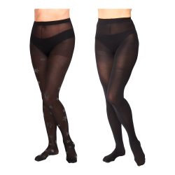 Strumpfhose ?Stern & uni?, 2 Stück, Größe: 3XL