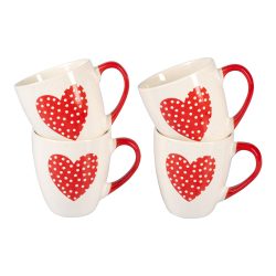 Tassen-Set ?Herz?, 4 Stück je 400 ml